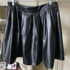 Leather Pleated Skirt